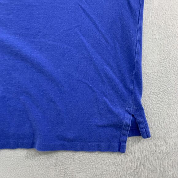 Polo Ralph Lauren Polo Shirt Mens XL Blue Yellow Collar Big Pony Rugby Cotton - Picture 11 of 14